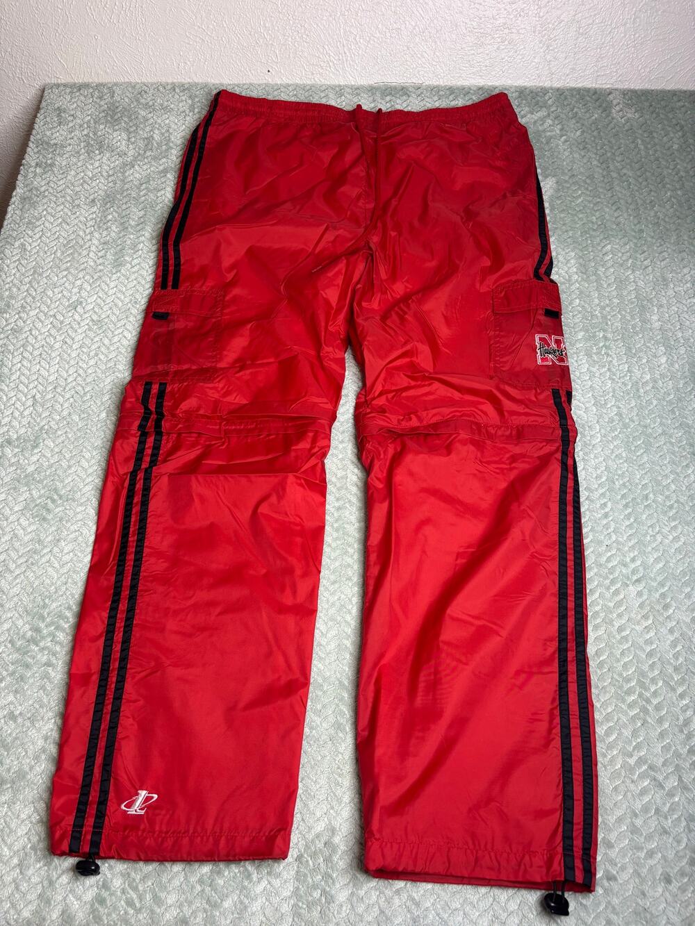 Vintage Nebraska Cornhuskers Logo Athletic Red Tearaway Track Pants Large Y2K